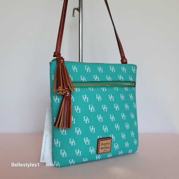 DOONEY & BOURKE Gretta Signature Logo Print Small Crossbody-Sea Foam color⭐ - Picture 2 of 16